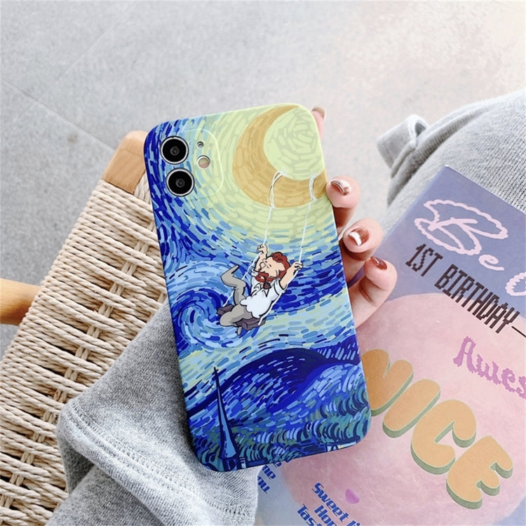 For iPhone 12 Colored Drawing Pattern Fine Hole IMD Shockproof TPU Protective Case