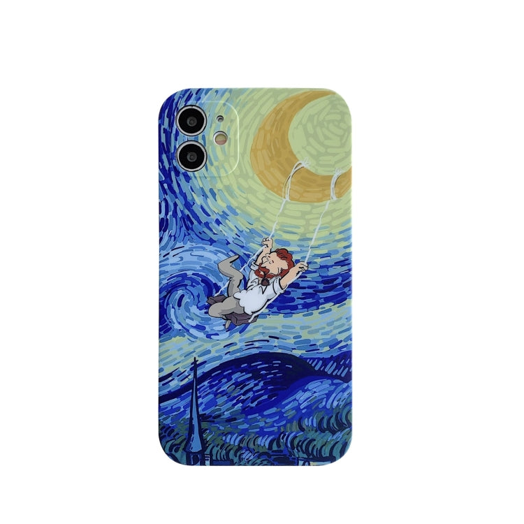 For iPhone 11 Colored Drawing Pattern Fine Hole IMD Shockproof TPU Protective Case