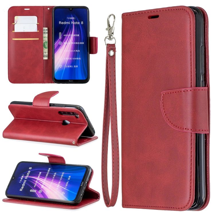 For Xiaomi Redmi Note 8 Retro Lambskin Texture Pure Color Horizontal Flip PU Leather Case with Holder & Card Slots & Wallet & Lanyard