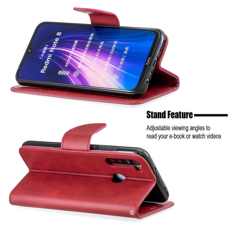 For Xiaomi Redmi Note 8 Retro Lambskin Texture Pure Color Horizontal Flip PU Leather Case with Holder & Card Slots & Wallet & Lanyard