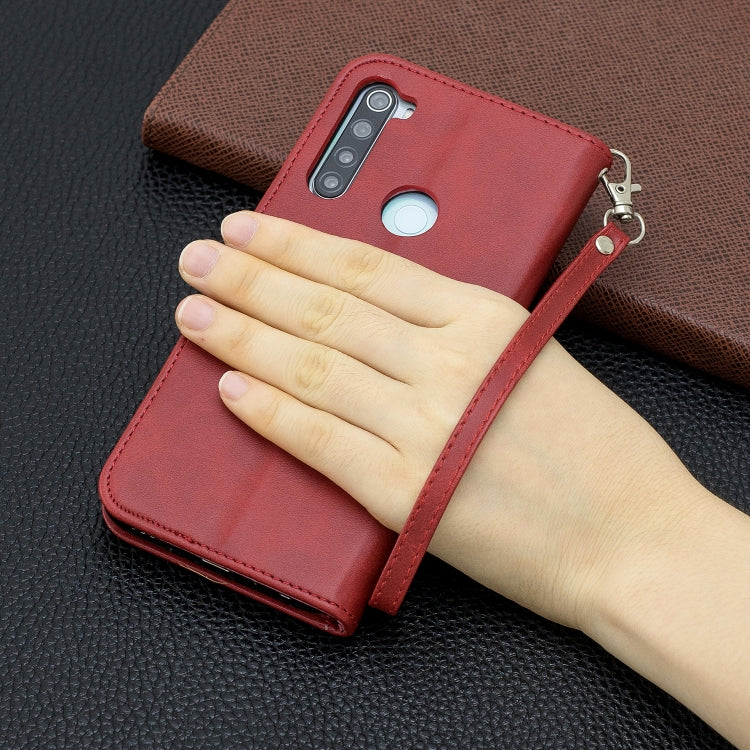 For Xiaomi Redmi Note 8 Retro Lambskin Texture Pure Color Horizontal Flip PU Leather Case with Holder & Card Slots & Wallet & Lanyard