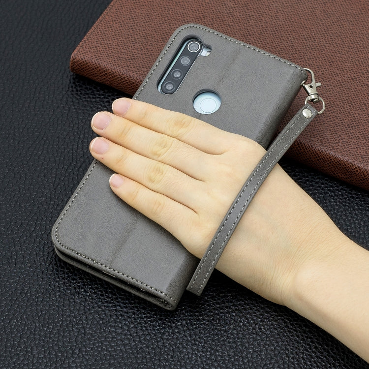 For Xiaomi Redmi Note 8 Retro Lambskin Texture Pure Color Horizontal Flip PU Leather Case with Holder & Card Slots & Wallet & Lanyard