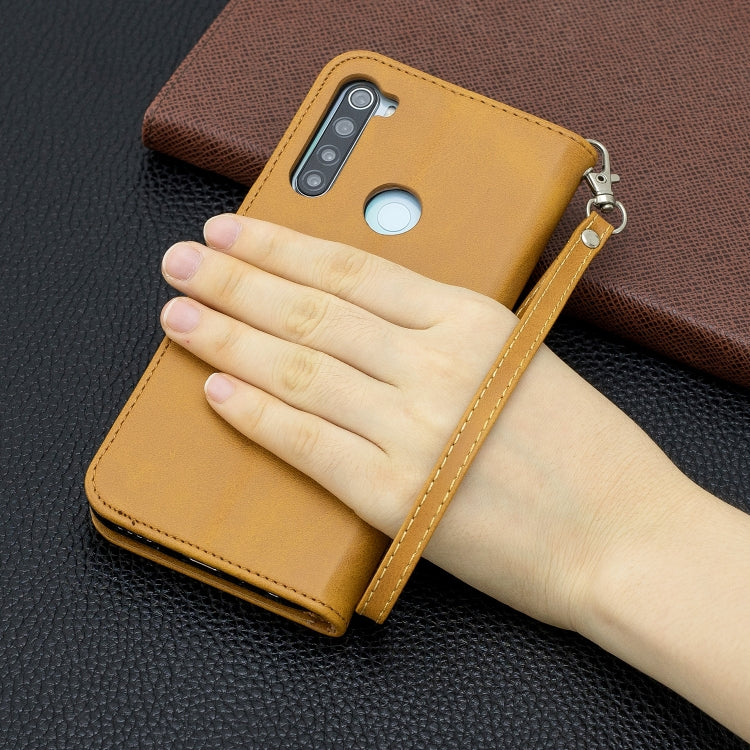 For Xiaomi Redmi Note 8 Retro Lambskin Texture Pure Color Horizontal Flip PU Leather Case with Holder & Card Slots & Wallet & Lanyard