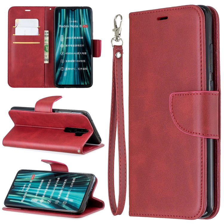 For Xiaomi Redmi Note 8Pro Retro Lambskin Texture Pure Color Horizontal Flip PU Leather Case with Holder & Card Slots & Wallet & Lanyard