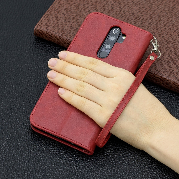 For Xiaomi Redmi Note 8Pro Retro Lambskin Texture Pure Color Horizontal Flip PU Leather Case with Holder & Card Slots & Wallet & Lanyard