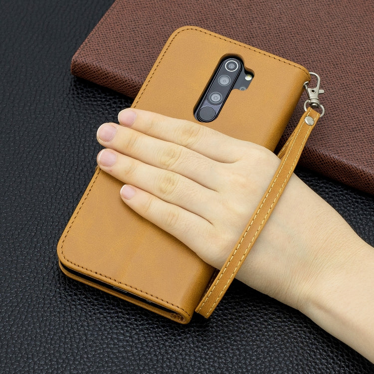 For Xiaomi Redmi Note 8Pro Retro Lambskin Texture Pure Color Horizontal Flip PU Leather Case with Holder & Card Slots & Wallet & Lanyard