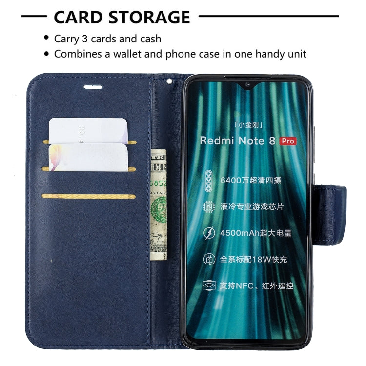 For Xiaomi Redmi Note 8Pro Retro Lambskin Texture Pure Color Horizontal Flip PU Leather Case with Holder & Card Slots & Wallet & Lanyard