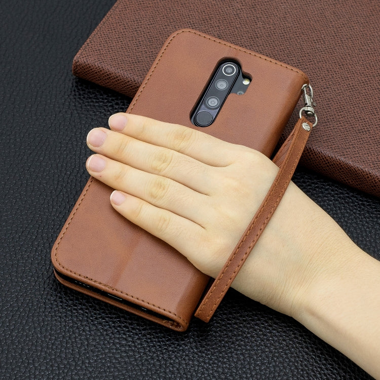 For Xiaomi Redmi Note 8Pro Retro Lambskin Texture Pure Color Horizontal Flip PU Leather Case with Holder & Card Slots & Wallet & Lanyard