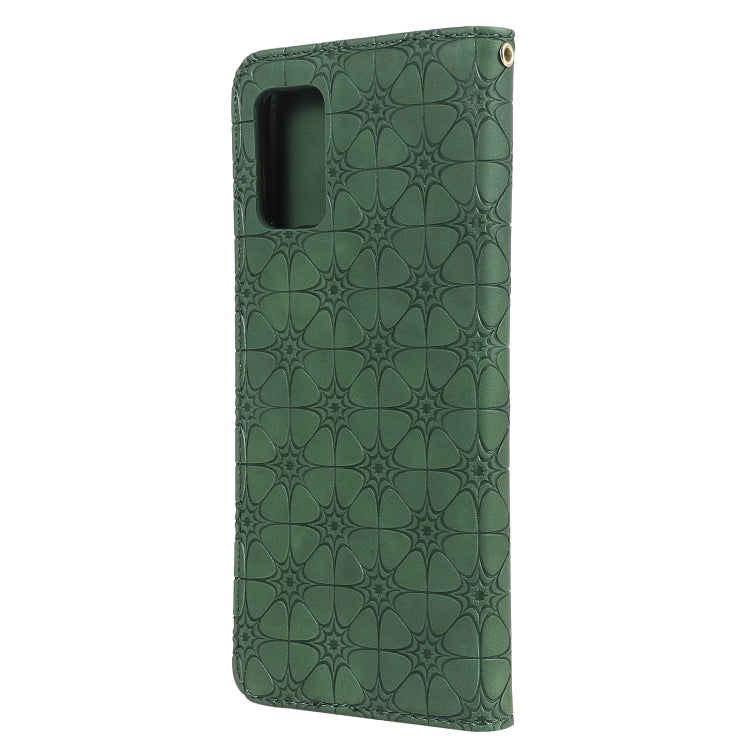 For Samsung Galaxy A02s (EU Version) Lucky Flowers Embossing Pattern Magnetic Horizontal Flip Leather Case with Holder & Card Slots