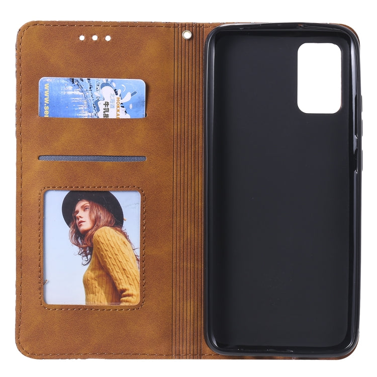 For Samsung Galaxy A02s (EU Version) Lucky Flowers Embossing Pattern Magnetic Horizontal Flip Leather Case with Holder & Card Slots