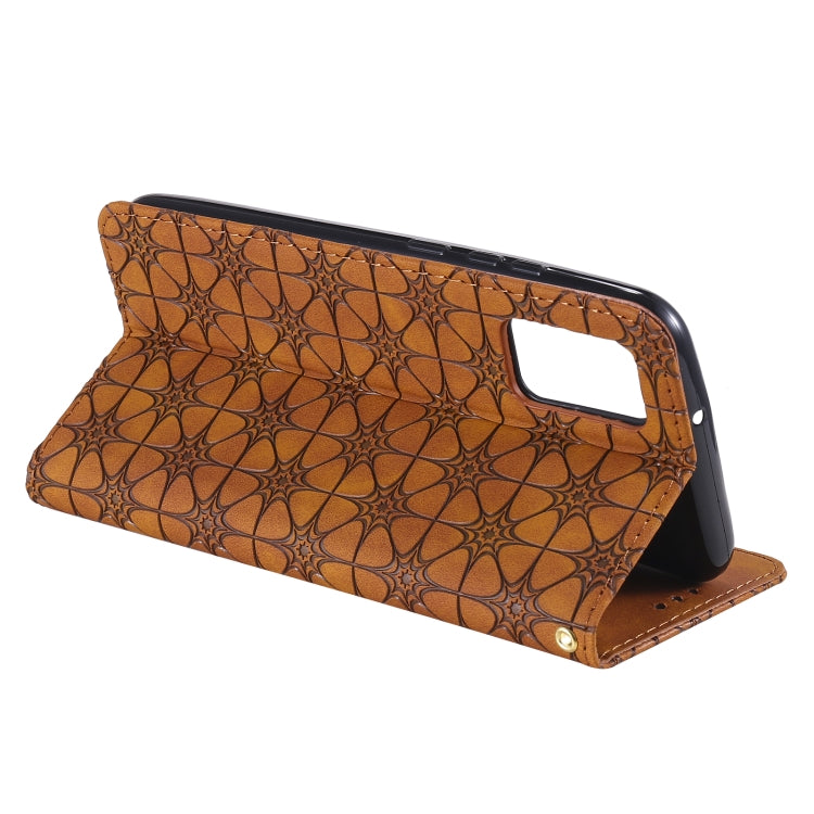 For Samsung Galaxy A02s (EU Version) Lucky Flowers Embossing Pattern Magnetic Horizontal Flip Leather Case with Holder & Card Slots