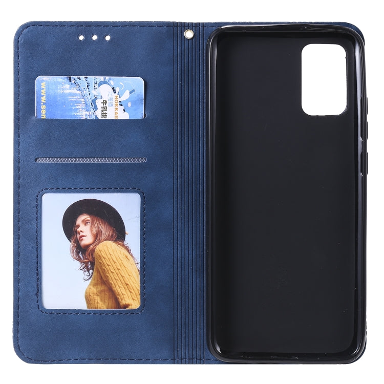 For Samsung Galaxy A02s (EU Version) Lucky Flowers Embossing Pattern Magnetic Horizontal Flip Leather Case with Holder & Card Slots