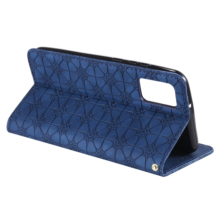 For Samsung Galaxy A02s (EU Version) Lucky Flowers Embossing Pattern Magnetic Horizontal Flip Leather Case with Holder & Card Slots