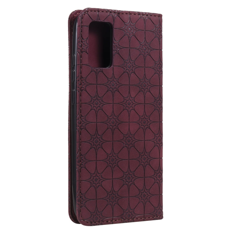 For Samsung Galaxy A02s (EU Version) Lucky Flowers Embossing Pattern Magnetic Horizontal Flip Leather Case with Holder & Card Slots