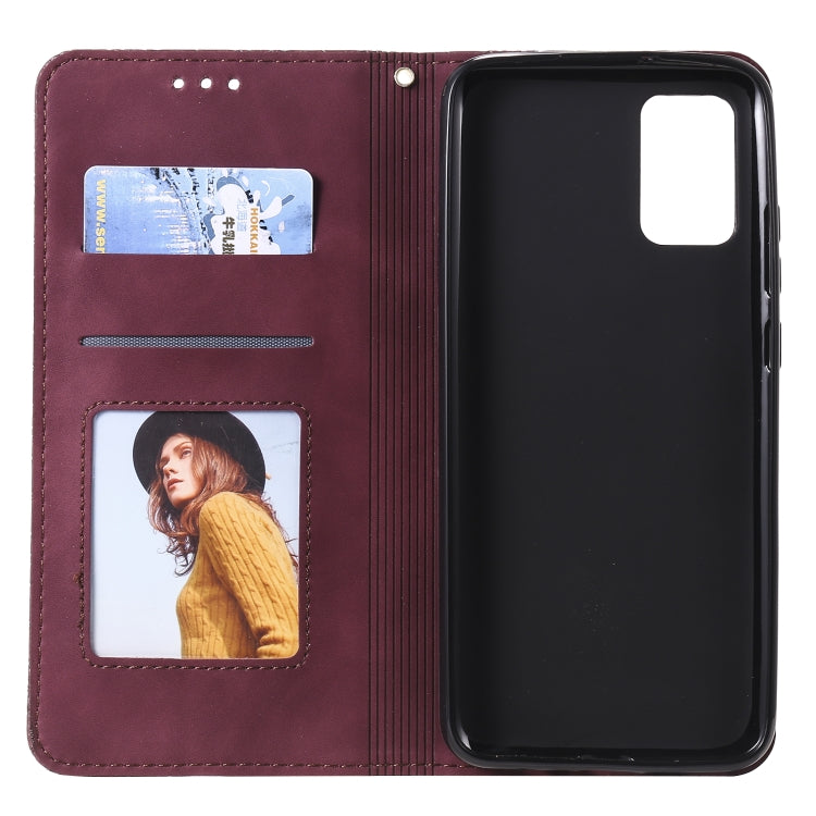 For Samsung Galaxy A02s (EU Version) Lucky Flowers Embossing Pattern Magnetic Horizontal Flip Leather Case with Holder & Card Slots