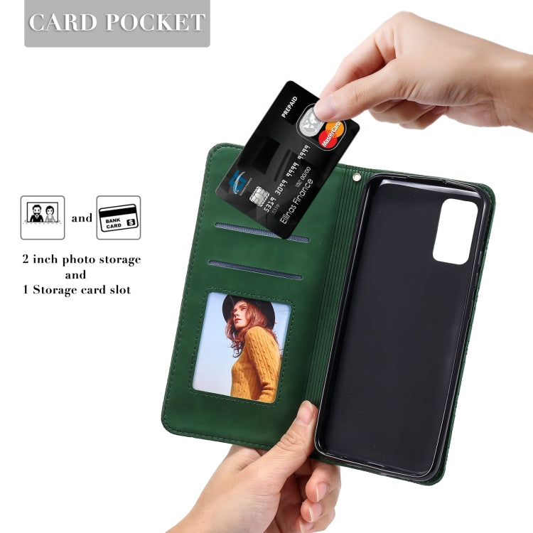 For Samsung Galaxy A02s (EU Version) Lucky Flowers Embossing Pattern Magnetic Horizontal Flip Leather Case with Holder & Card Slots