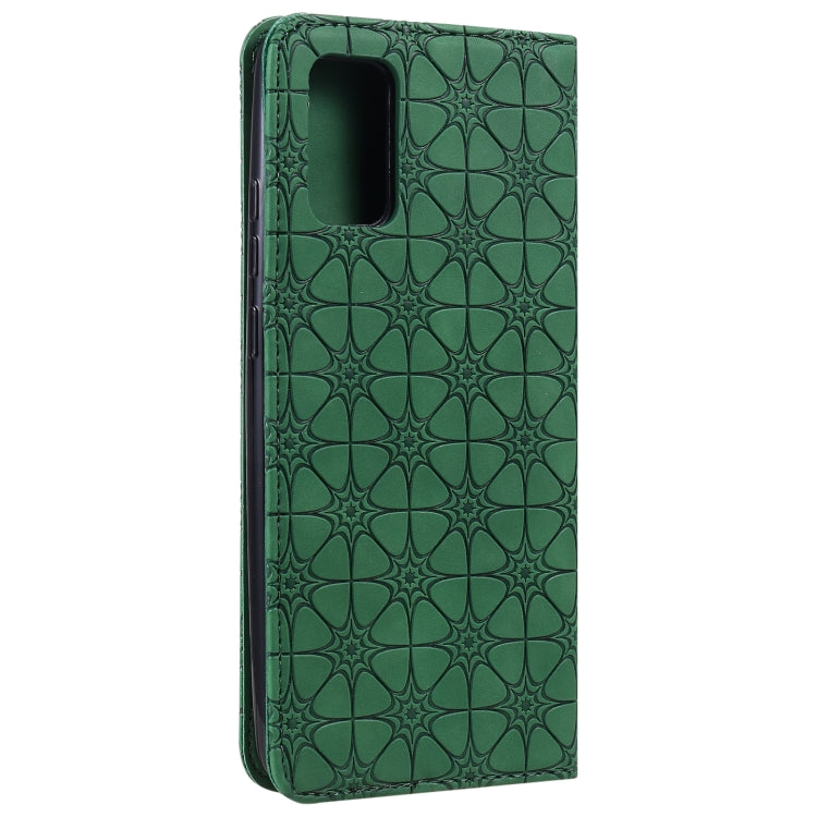 For Samsung Galaxy A02s Lucky Flowers Embossing Pattern Magnetic Horizontal Flip Leather Case with Holder & Card Slots