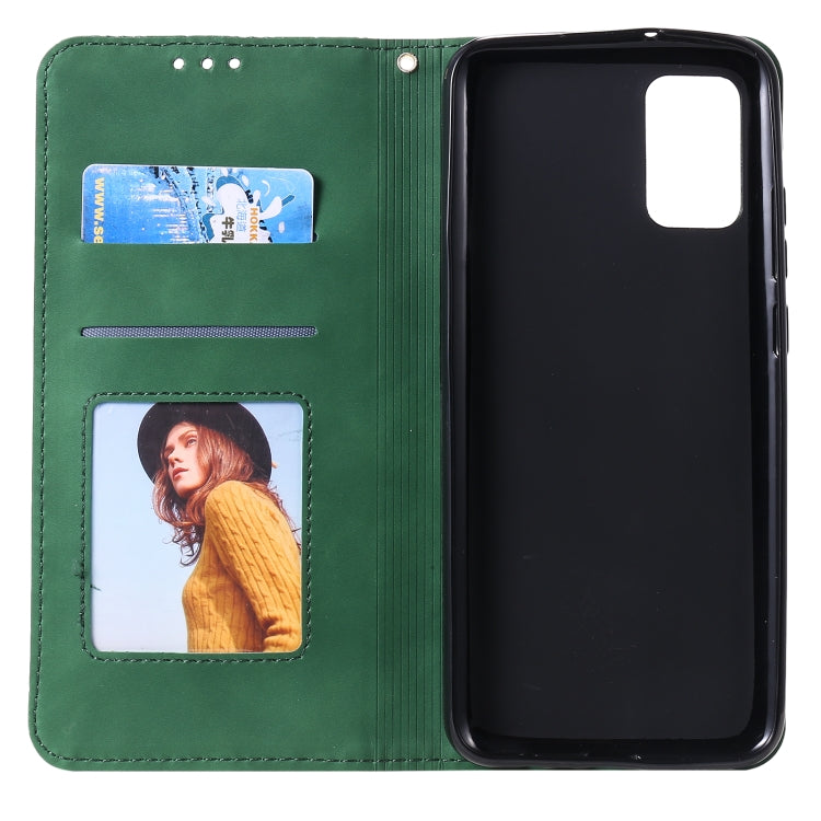 For Samsung Galaxy A02s Lucky Flowers Embossing Pattern Magnetic Horizontal Flip Leather Case with Holder & Card Slots