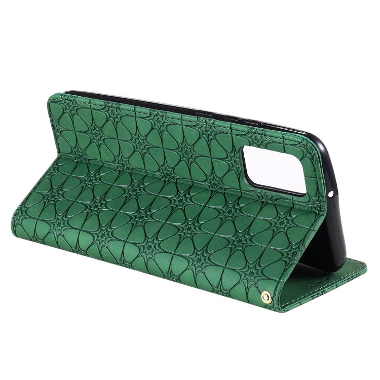 For Samsung Galaxy A02s Lucky Flowers Embossing Pattern Magnetic Horizontal Flip Leather Case with Holder & Card Slots