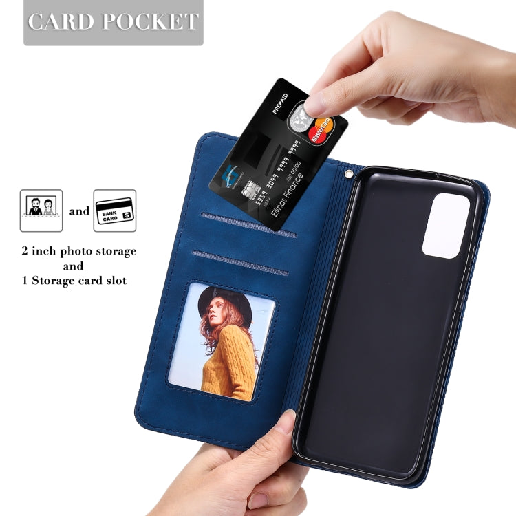 For Samsung Galaxy A02s Lucky Flowers Embossing Pattern Magnetic Horizontal Flip Leather Case with Holder & Card Slots