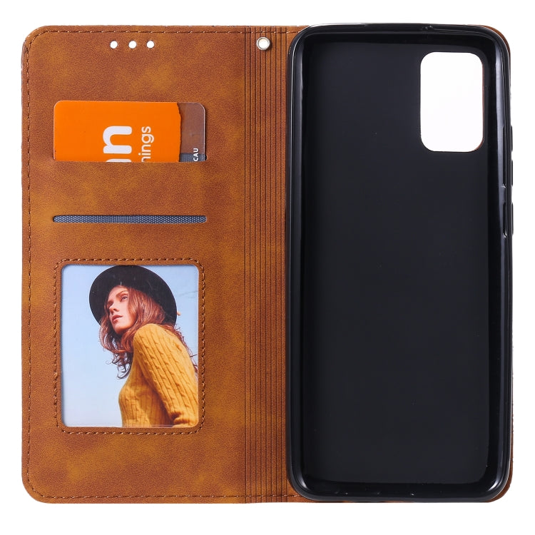 For Samsung Galaxy A02s Lucky Flowers Embossing Pattern Magnetic Horizontal Flip Leather Case with Holder & Card Slots