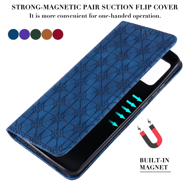 For Samsung Galaxy A02s Lucky Flowers Embossing Pattern Magnetic Horizontal Flip Leather Case with Holder & Card Slots