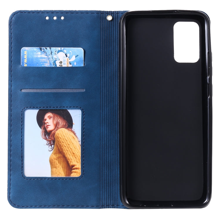 For Samsung Galaxy A02s Lucky Flowers Embossing Pattern Magnetic Horizontal Flip Leather Case with Holder & Card Slots