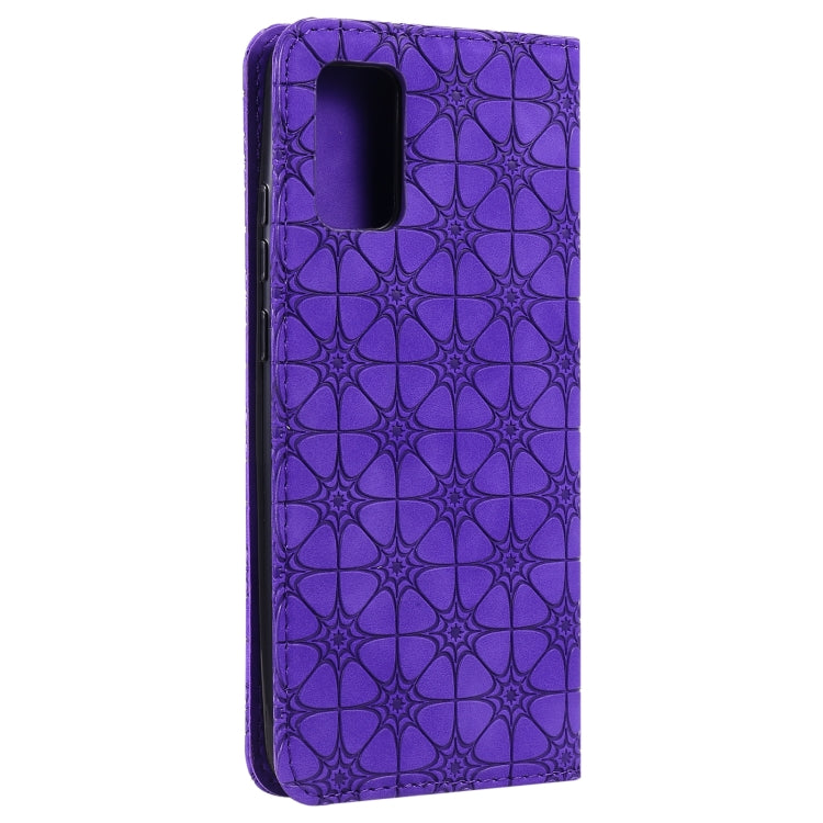 For Samsung Galaxy A02s Lucky Flowers Embossing Pattern Magnetic Horizontal Flip Leather Case with Holder & Card Slots