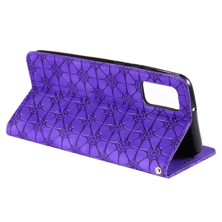 For Samsung Galaxy A02s Lucky Flowers Embossing Pattern Magnetic Horizontal Flip Leather Case with Holder & Card Slots