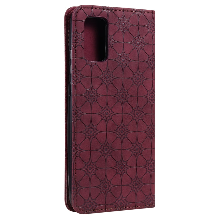 For Samsung Galaxy A02s Lucky Flowers Embossing Pattern Magnetic Horizontal Flip Leather Case with Holder & Card Slots