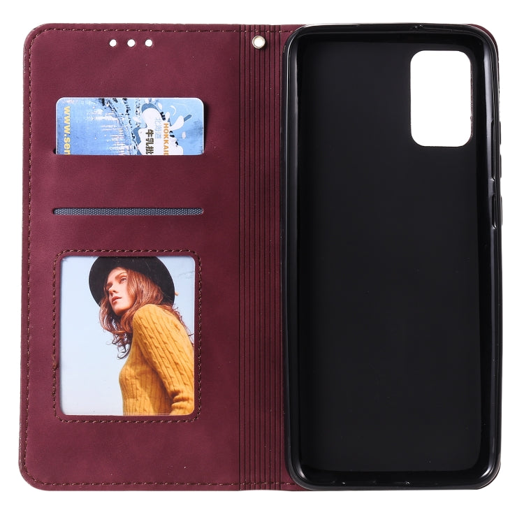 For Samsung Galaxy A02s Lucky Flowers Embossing Pattern Magnetic Horizontal Flip Leather Case with Holder & Card Slots