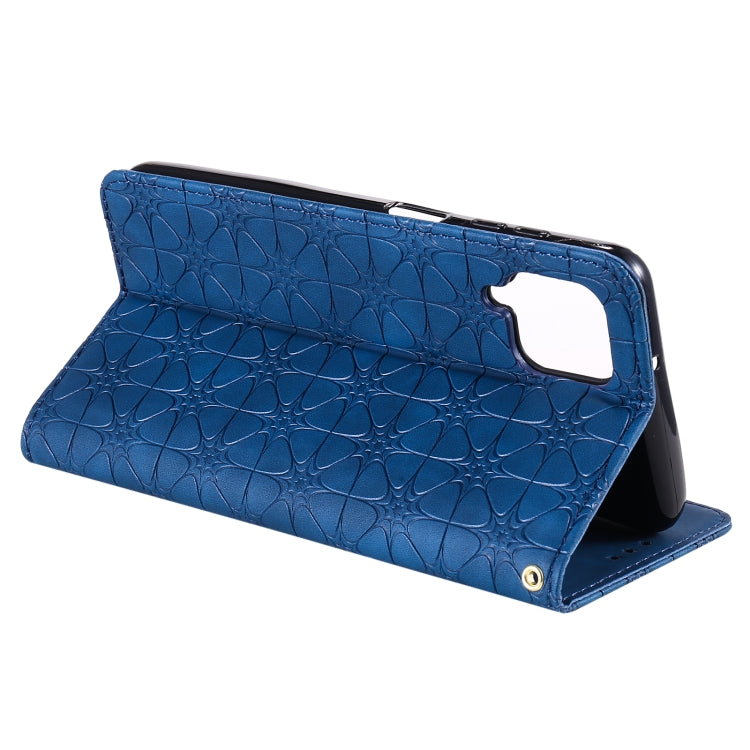 For Samsung Galaxy A12 Lucky Flowers Embossing Pattern Magnetic Horizontal Flip Leather Case with Holder & Card Slots