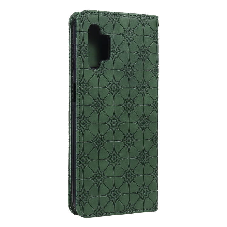For Samsung Galaxy A32 5G Lucky Flowers Embossing Pattern Magnetic Horizontal Flip Leather Case with Holder & Card Slots