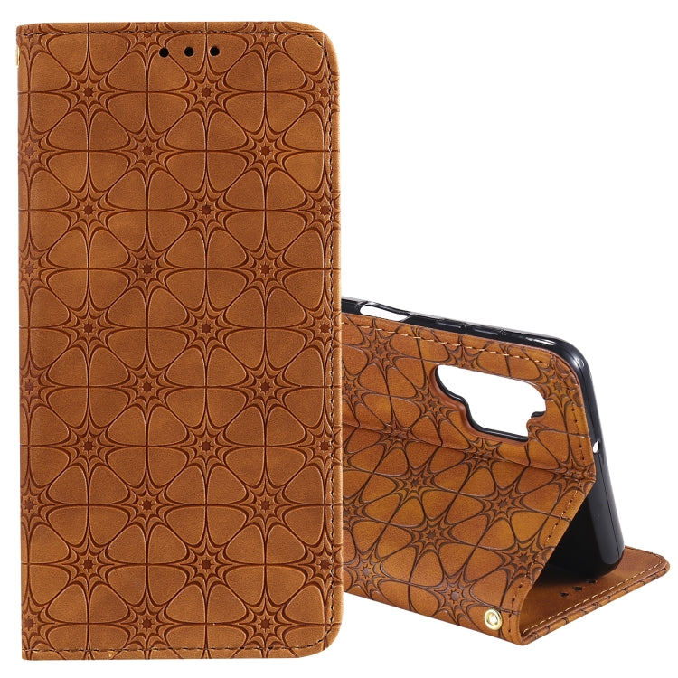 For Samsung Galaxy A32 5G Lucky Flowers Embossing Pattern Magnetic Horizontal Flip Leather Case with Holder & Card Slots