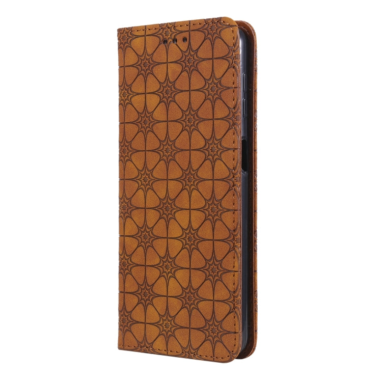 For Samsung Galaxy A32 5G Lucky Flowers Embossing Pattern Magnetic Horizontal Flip Leather Case with Holder & Card Slots