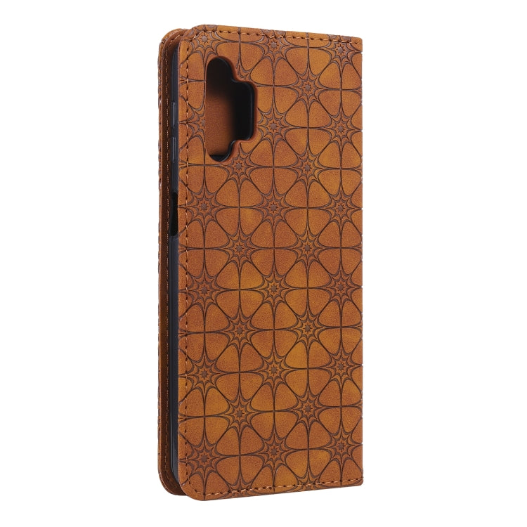 For Samsung Galaxy A32 5G Lucky Flowers Embossing Pattern Magnetic Horizontal Flip Leather Case with Holder & Card Slots