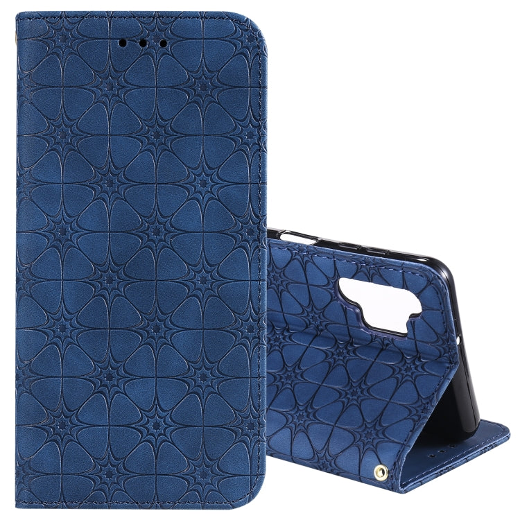 For Samsung Galaxy A32 5G Lucky Flowers Embossing Pattern Magnetic Horizontal Flip Leather Case with Holder & Card Slots
