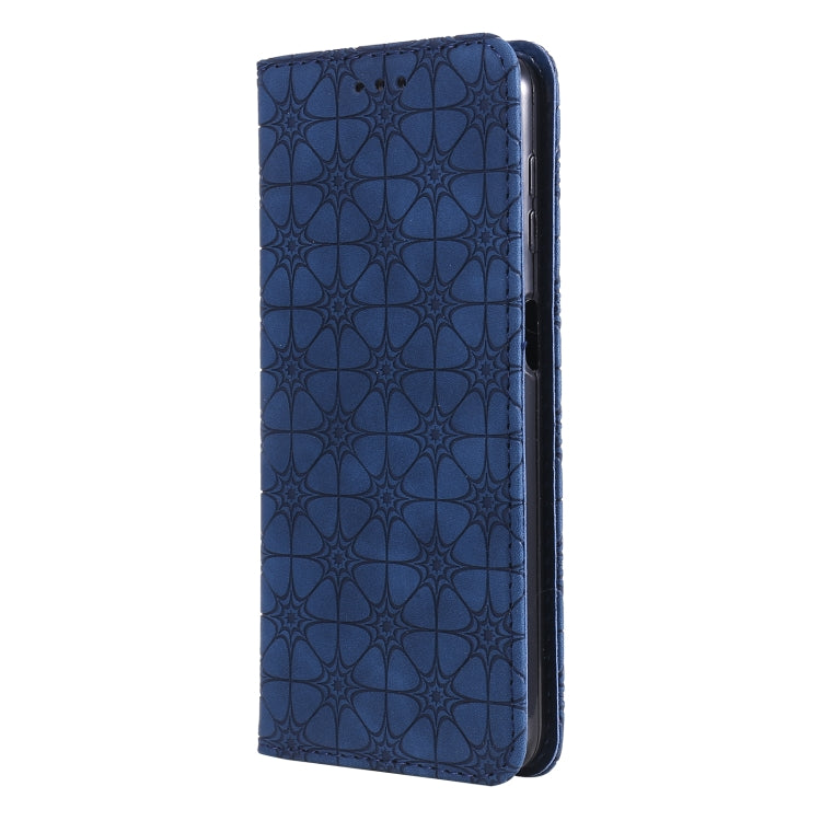 For Samsung Galaxy A32 5G Lucky Flowers Embossing Pattern Magnetic Horizontal Flip Leather Case with Holder & Card Slots