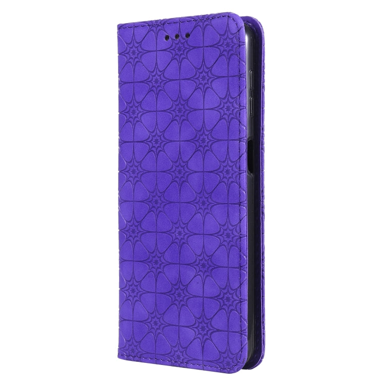 For Samsung Galaxy A32 5G Lucky Flowers Embossing Pattern Magnetic Horizontal Flip Leather Case with Holder & Card Slots