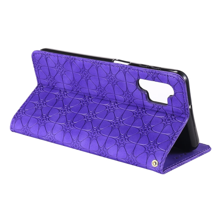 For Samsung Galaxy A32 5G Lucky Flowers Embossing Pattern Magnetic Horizontal Flip Leather Case with Holder & Card Slots
