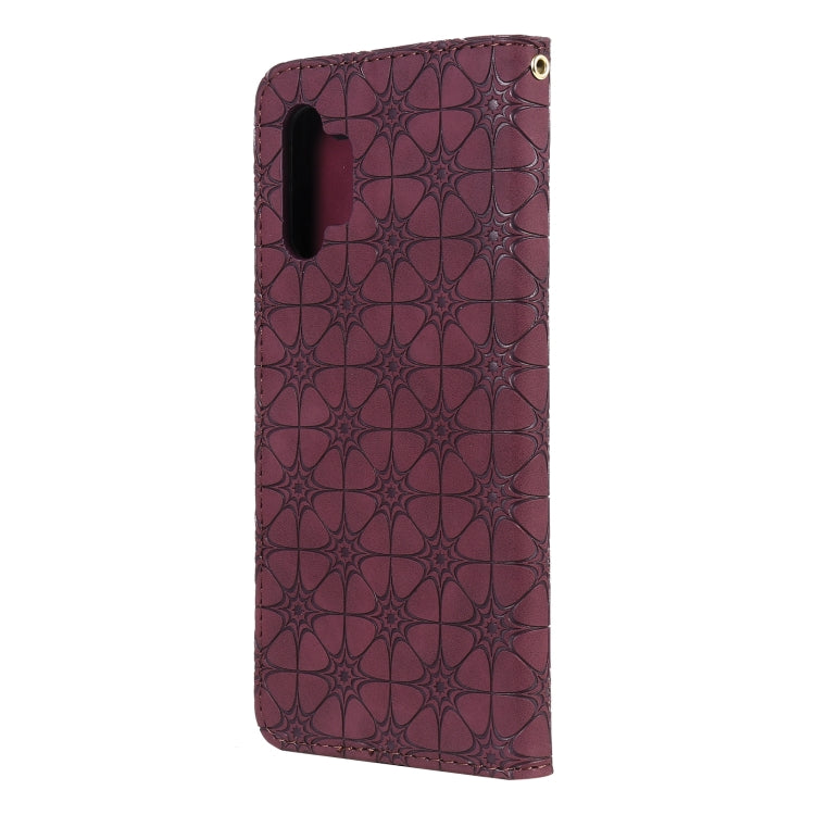 For Samsung Galaxy A32 5G Lucky Flowers Embossing Pattern Magnetic Horizontal Flip Leather Case with Holder & Card Slots