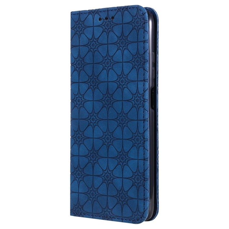 For Xiaomi Redmi Note 9 5G (CN Version) / Note 9T 5G Lucky Flowers Embossing Pattern Magnetic Horizontal Flip Leather Case with Holder & Card Slots