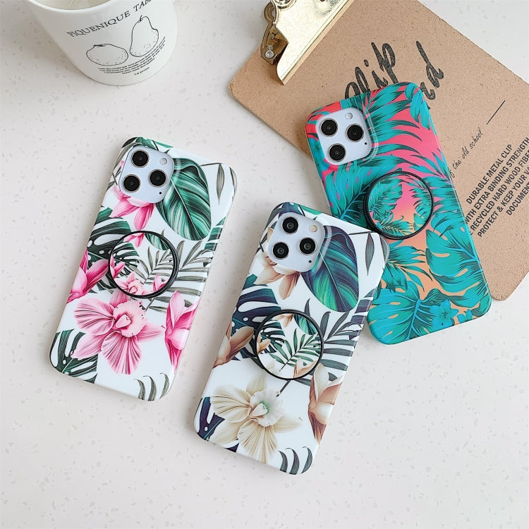 For iPhone 11 Shockproof IMD TPU Protective Case with Folding Holder