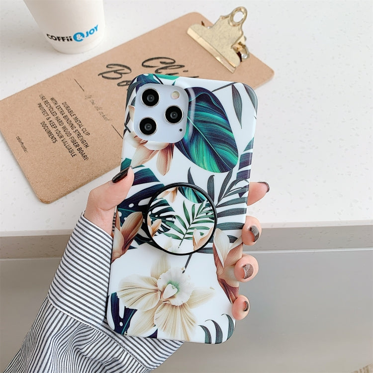 For iPhone 11 Pro Shockproof IMD TPU Protective Case with Folding Holder
