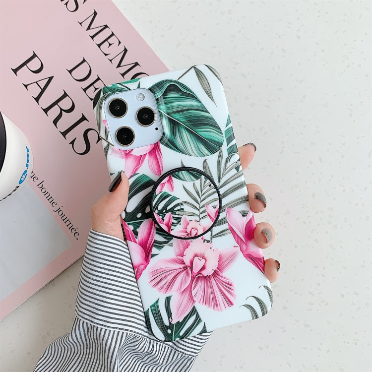 For iPhone 12 mini Shockproof IMD TPU Protective Case with Folding Holder