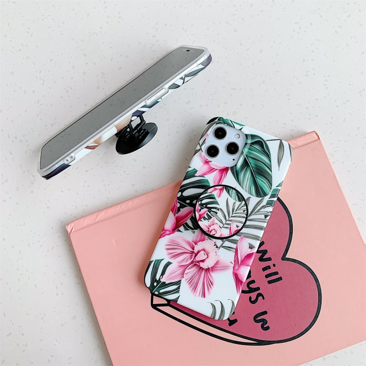 For iPhone 12 Pro Max Shockproof IMD TPU Protective Case with Folding Holder