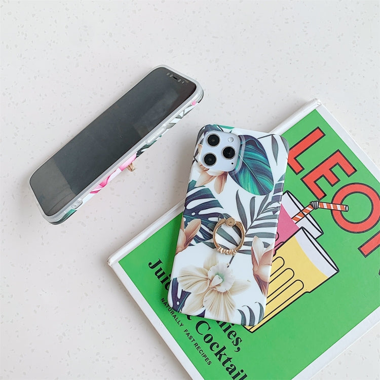 For iPhone 11 Pro Shockproof IMD TPU Protective Case with Ring Holder