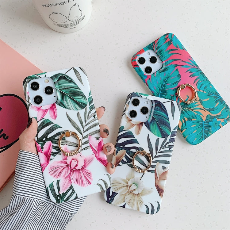 For iPhone 11 Pro Shockproof IMD TPU Protective Case with Ring Holder