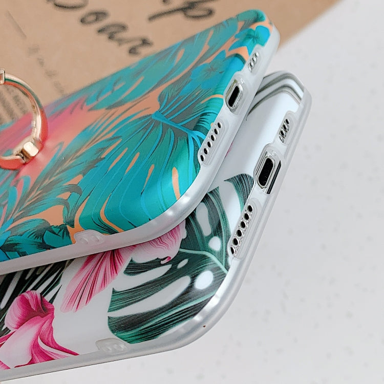 For iPhone 11 Pro Max Shockproof IMD TPU Protective Case with Ring Holder