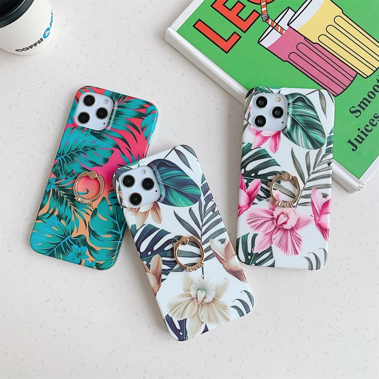 For iPhone 12 mini Shockproof IMD TPU Protective Case with Ring Holder